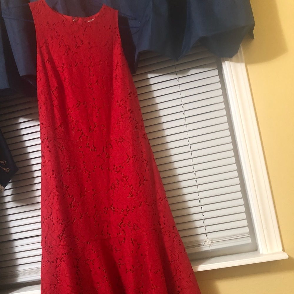 Red lace dress